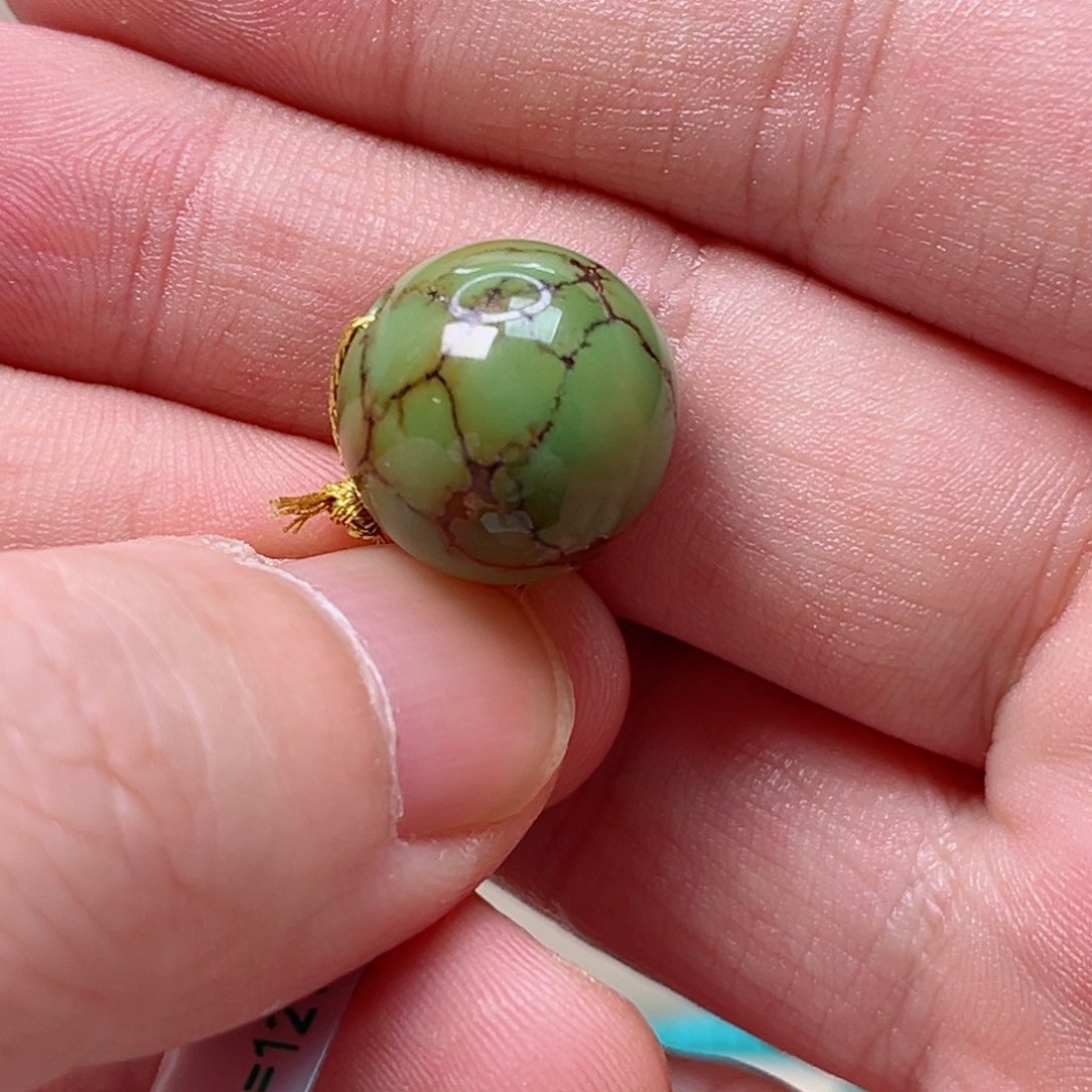 绿松石圆珠14.7未镶嵌