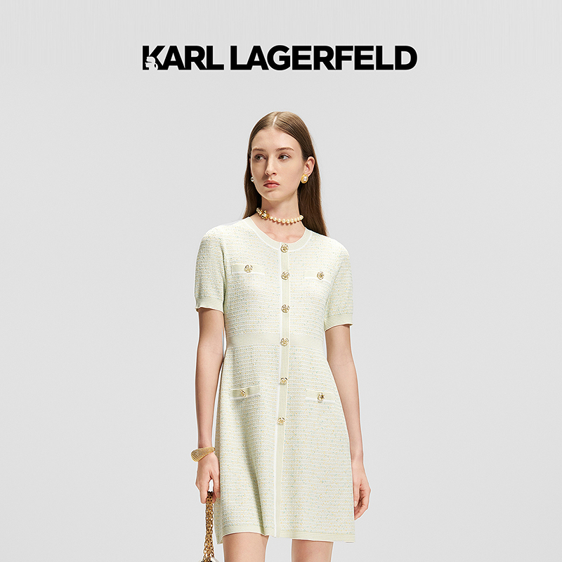 【官方】KARL LAGERFELD卡尔拉格斐2025夏季连衣裙老佛爷M22E1325