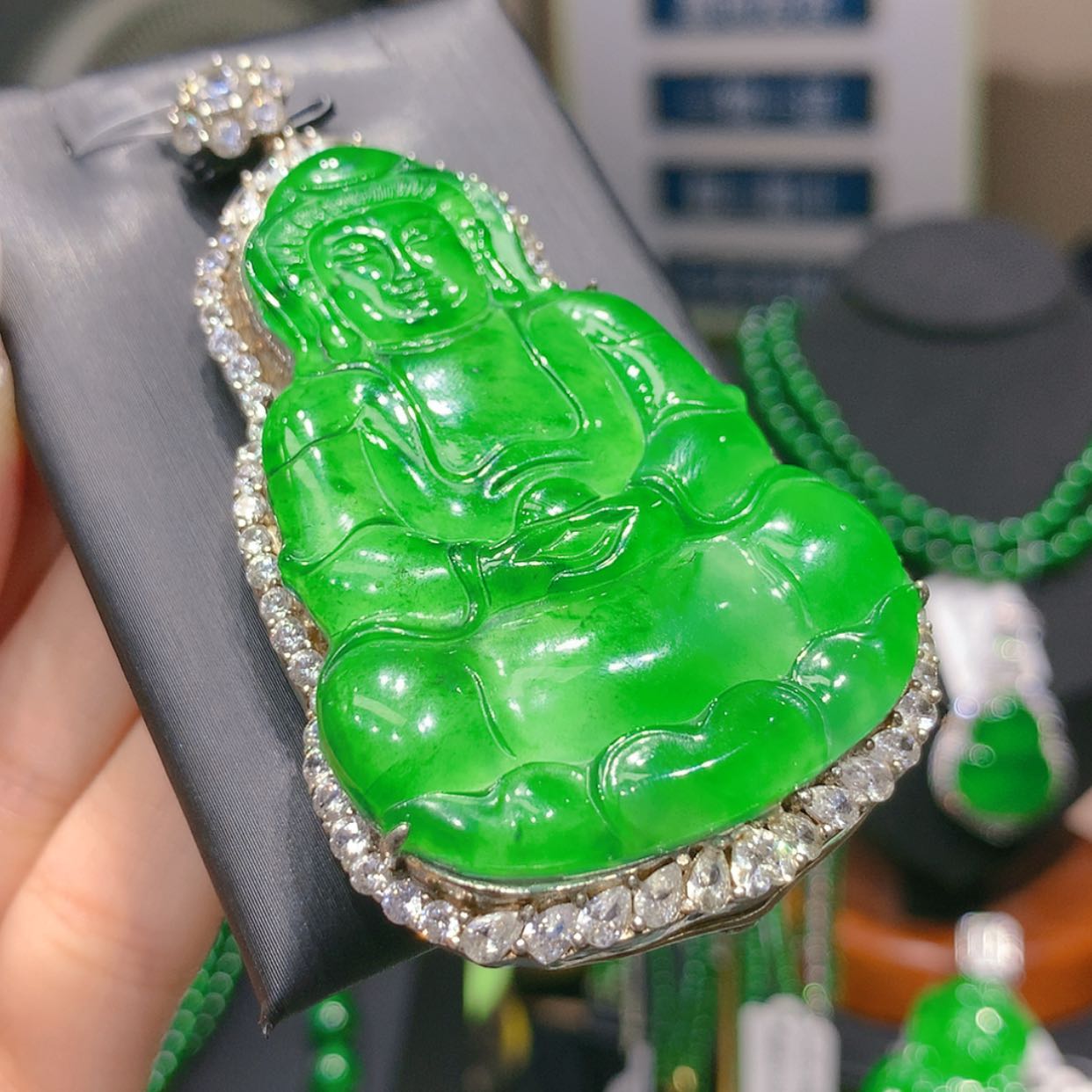 【闪购商品】翡翠银S925镶嵌颈饰6柒姐