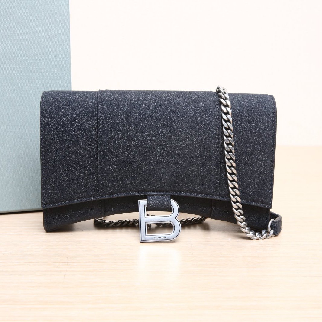 95新 Balenciaga/巴黎世家 斜跨包 Woc 黑色 皮革C P205227510