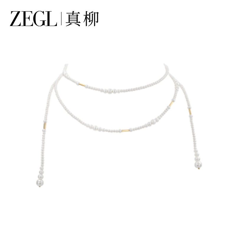 ZEGL 铜合金项链 仿珍珠毛衣链叠戴项链女轻奢高级感小众设计饰品