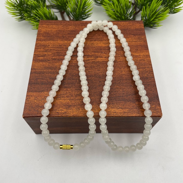 和田玉纯天然精美6mm圆珠女士项链锁骨链时尚百搭6-29多样性发一