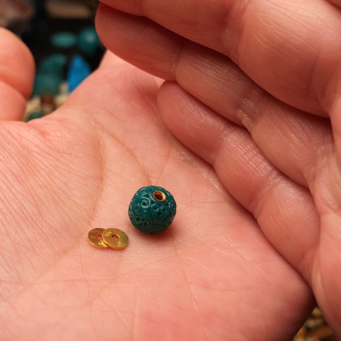 绿松石配饰18K金镶嵌刘**r