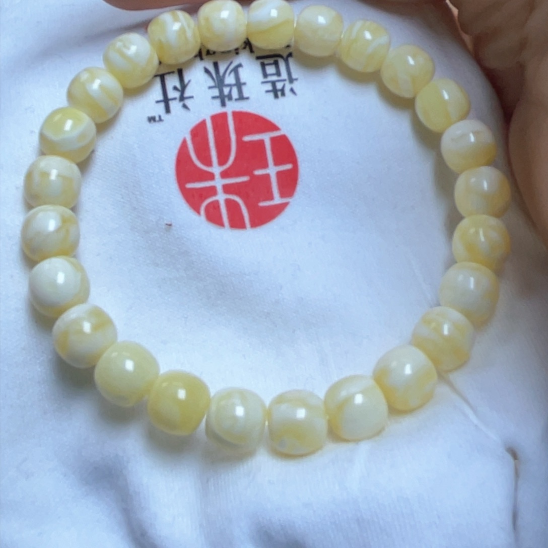 蜜蜡裸石未镶嵌8.5m蜜蜡手串