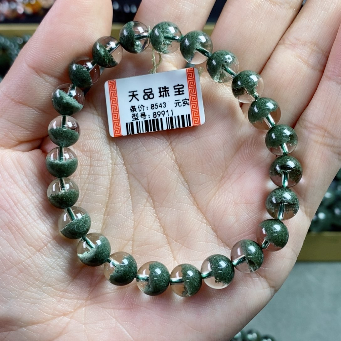 水晶手串未镶嵌夏**央绿幽灵89911