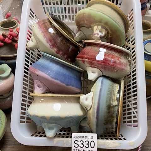 紫砂花盆330微瑕品口径7到8左右口补圆