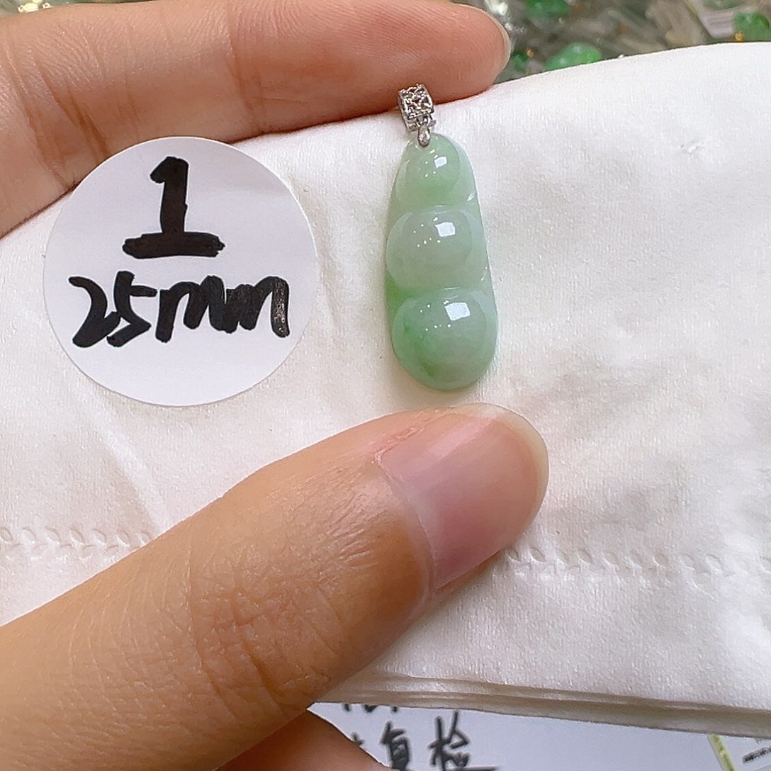 翡翠18K金镶嵌吊坠(不含链)翡翠