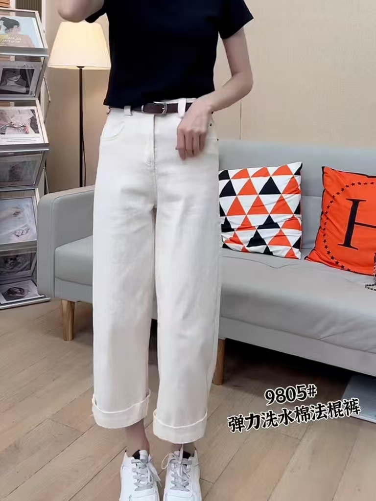 9805弹力洗水绵法棍裤