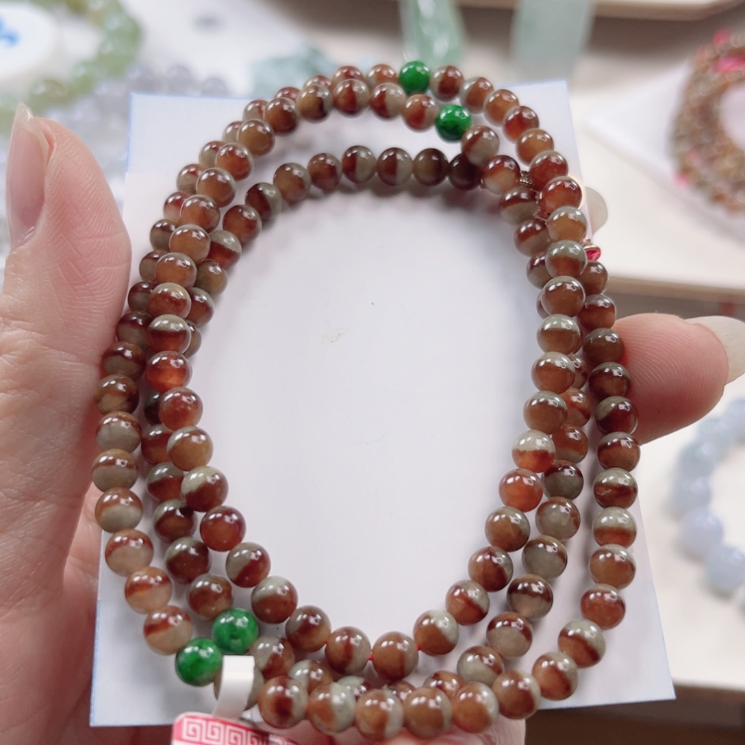 翡翠未镶嵌手链珠链5.2