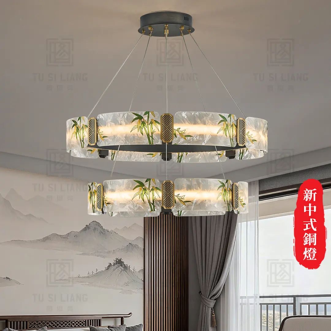 客厅吊灯新中式样板房餐厅卧室灯中国风珐琅彩设计师款大厅主灯