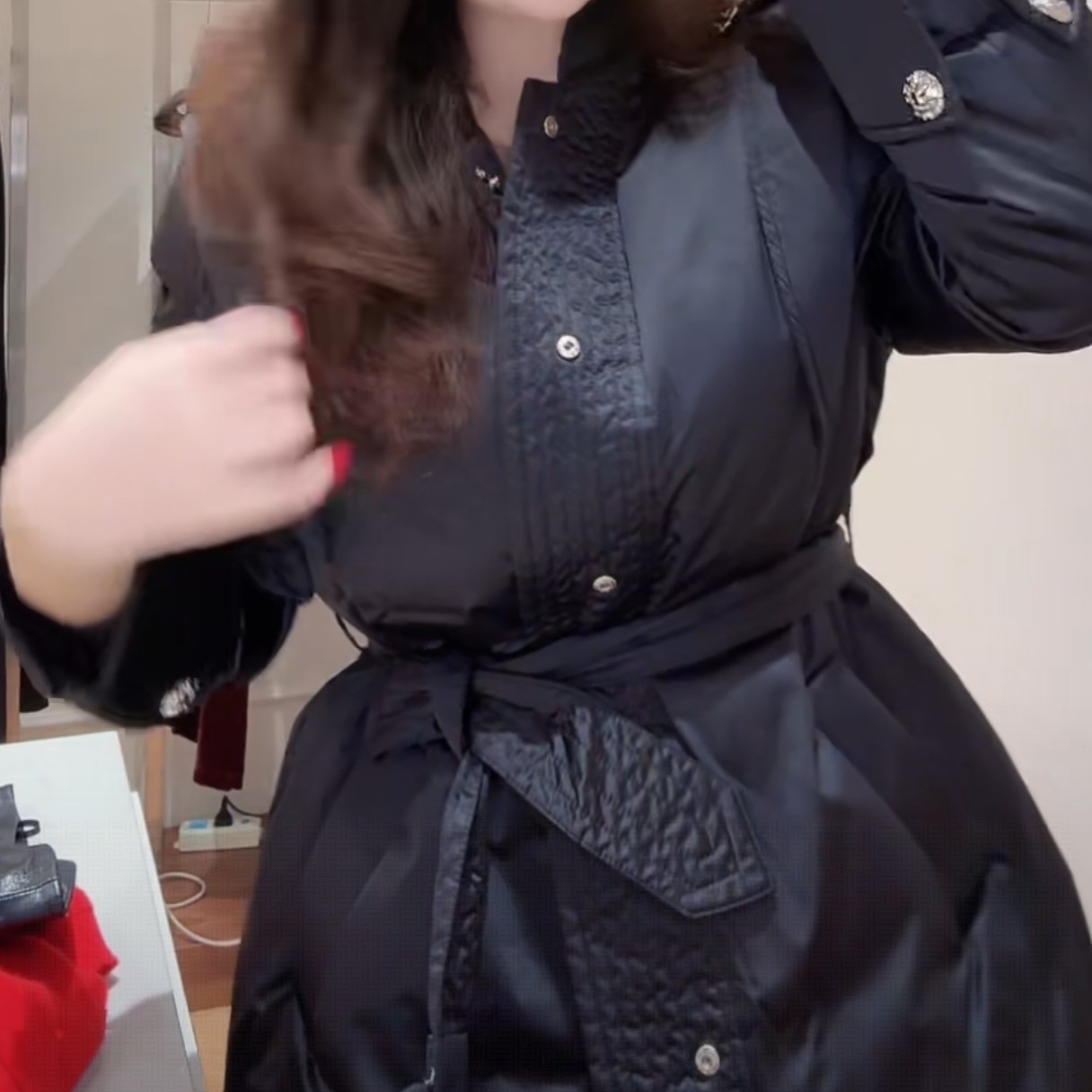 新国标白鹅绒立领系腰带宽松百搭中长款女冬显瘦高级羽绒服