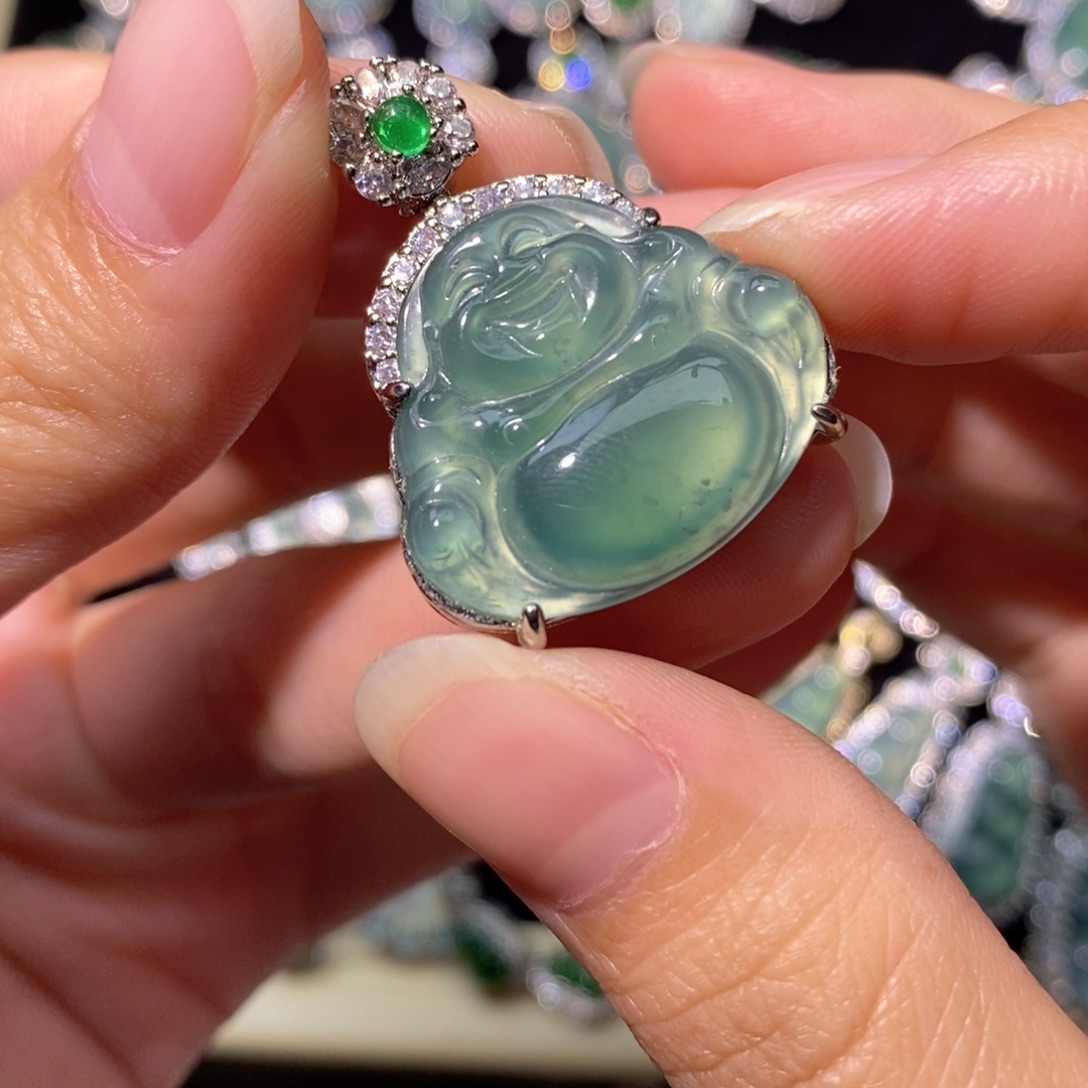 翡翠未镶嵌颈饰天然