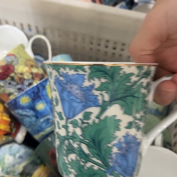 瓷片微瑕骨瓷马克杯冰蓝一个