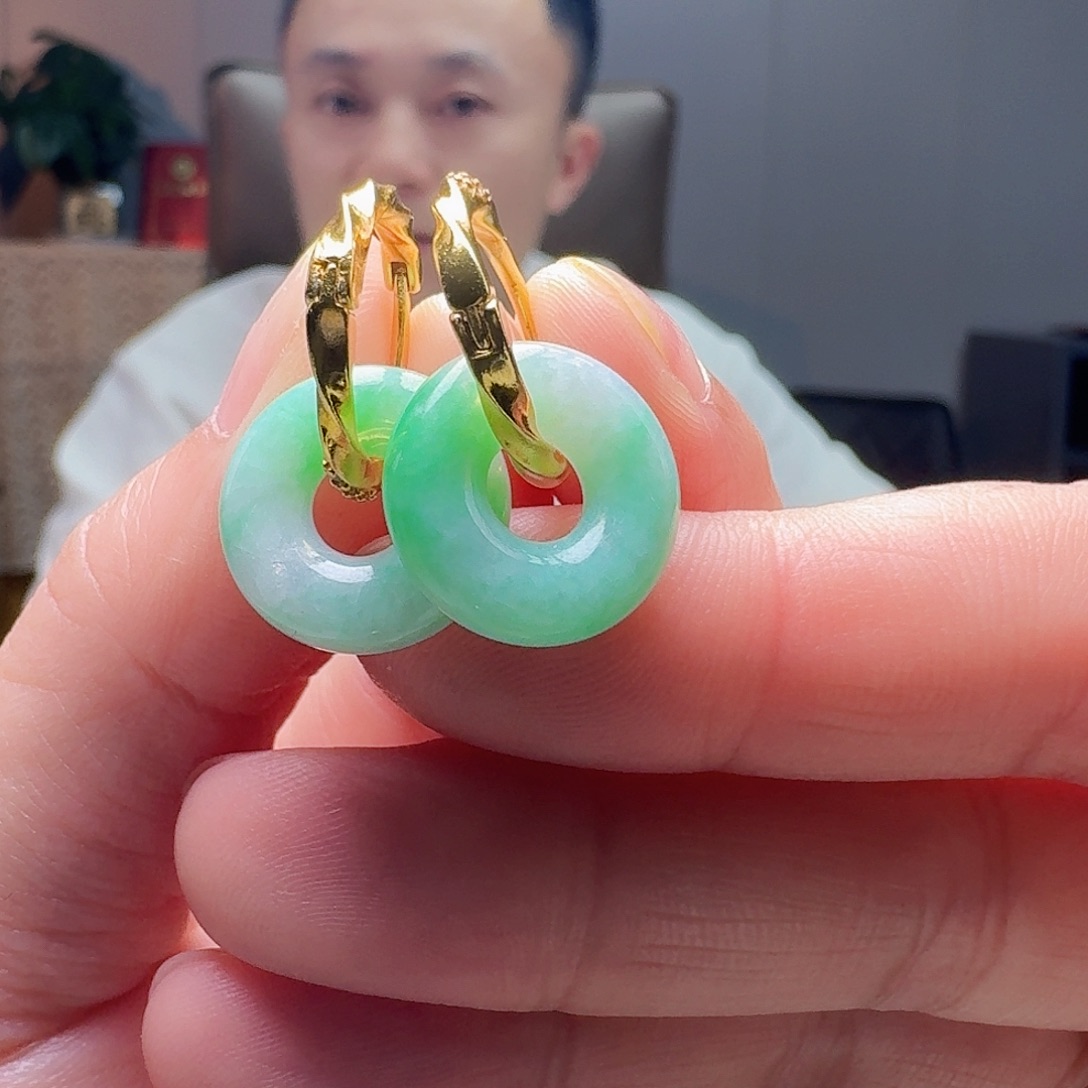 翡翠未镶嵌耳饰多样性发货其一