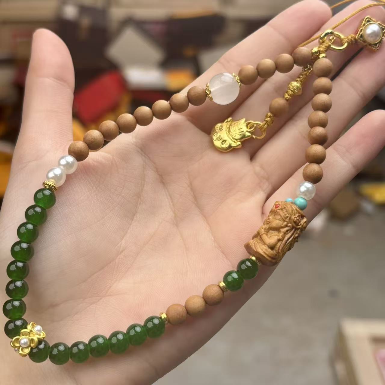 设计款芭比檀手机挂件 S1382 无礼盒