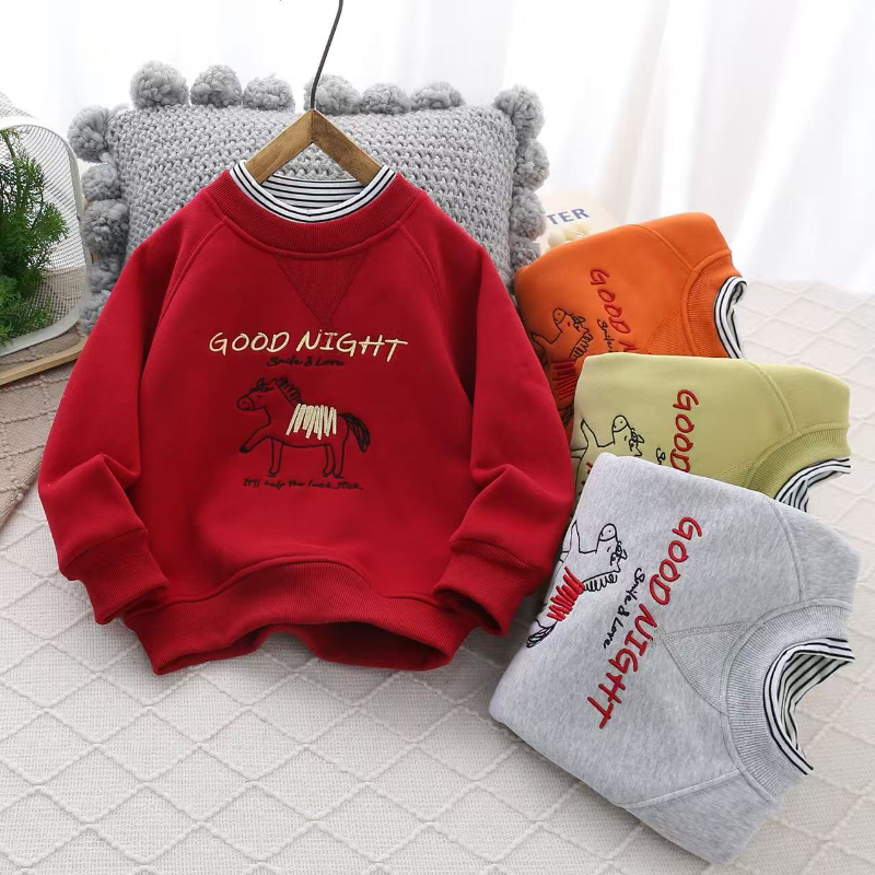 25新款冬季户外韩版加绒刺绣假两件卫衣T08-963