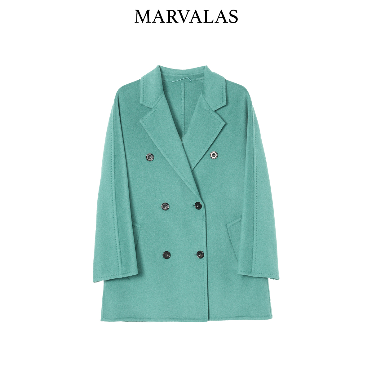 【粉丝专属】山羊绒毛呢外套新款气质纯色百搭绵羊毛中长款大衣