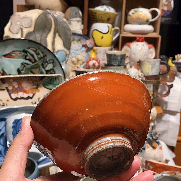 搪瓷手捏手绘陶胎碗