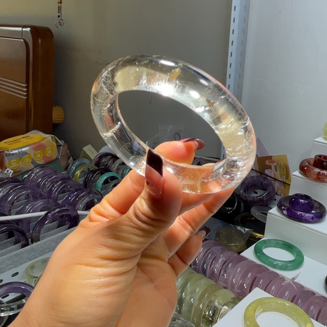 水晶手镯55圈口11号未镶嵌关*弃