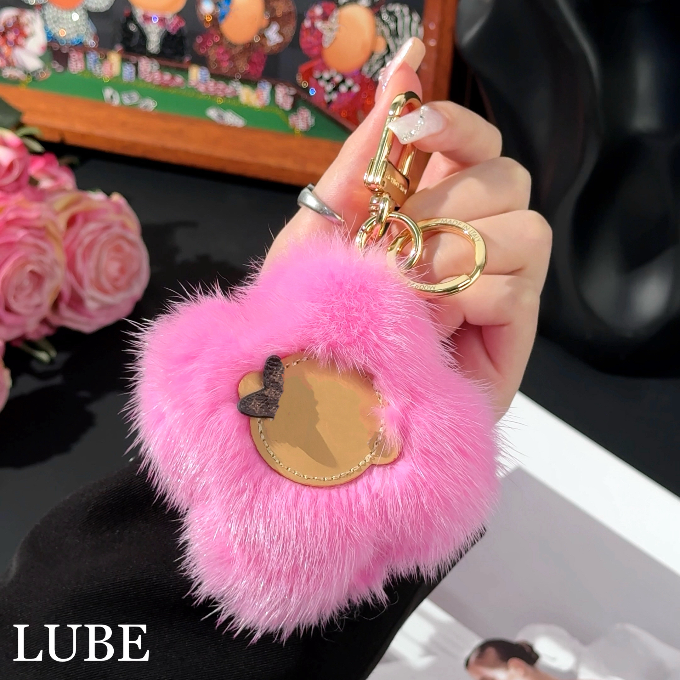 【VVAN FUR】歪歪高定手工水貂毛手机挂件适用于安卓苹果手机壳