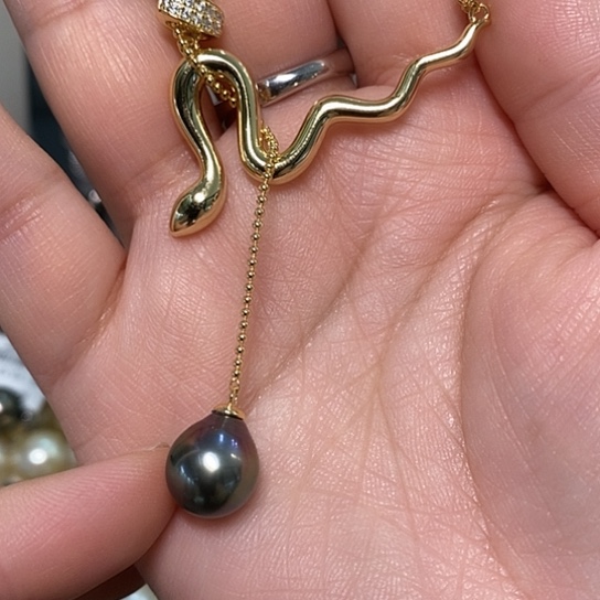 海水珍珠颈饰银S925镶嵌11-12