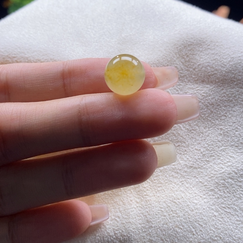 【闪购商品】翡翠颈饰未镶嵌冰雪梨深黄珠卡11.3