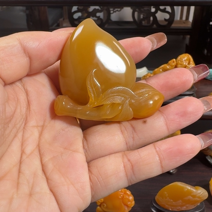 寿山石印石北田手把件