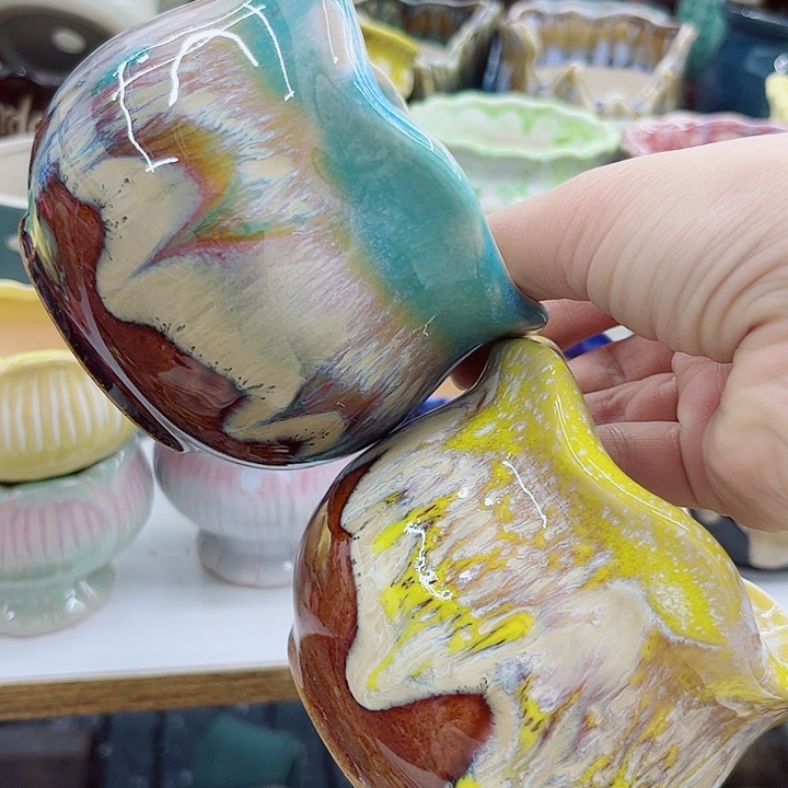 多肉绿植陶瓷花盆9.9包邮，有孔