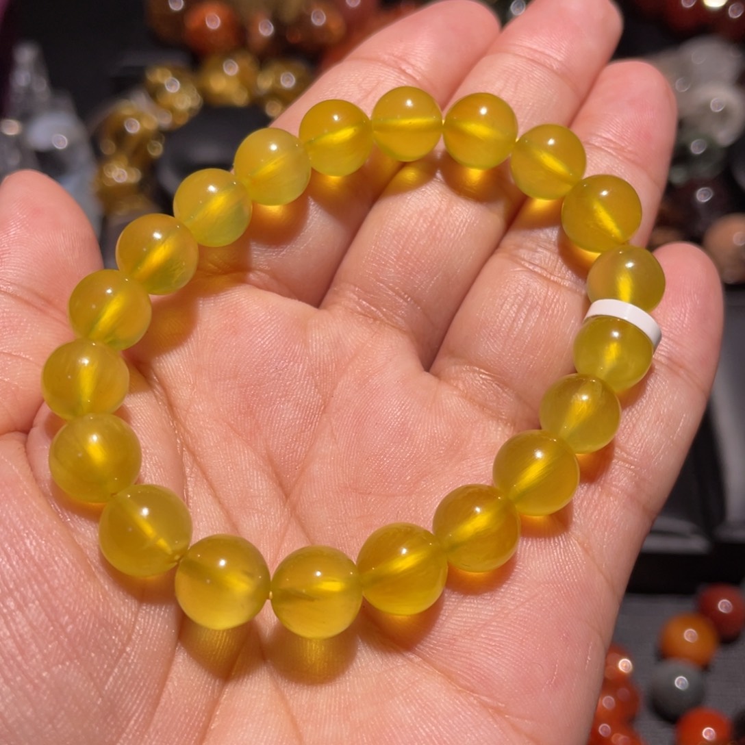 葡萄石手链未镶嵌嫂*金葡萄9mm左右