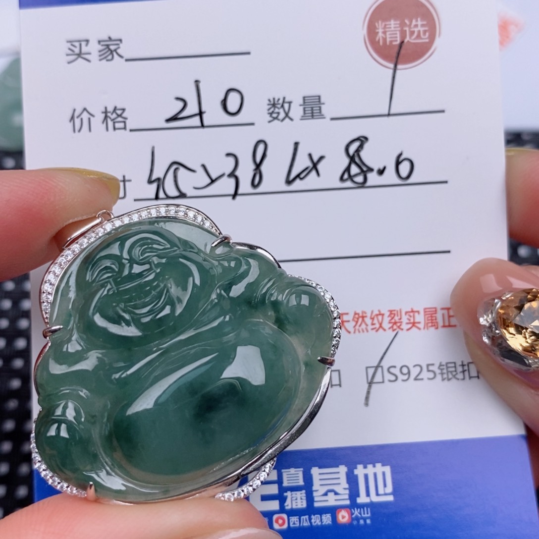 翡翠银S925镶嵌颈饰小*