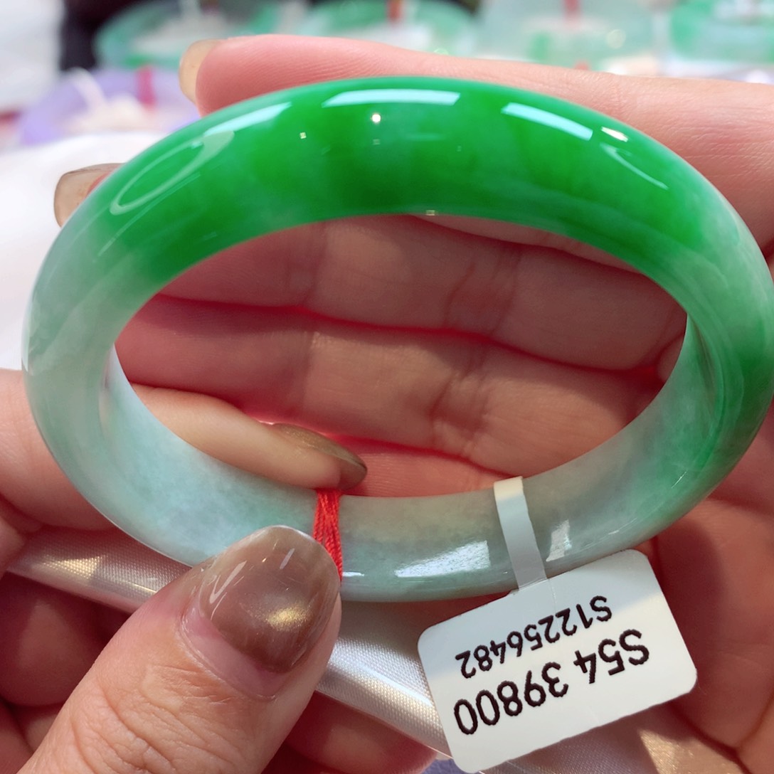 未镶嵌手镯翡翠辣阳绿捡漏！！！5号11