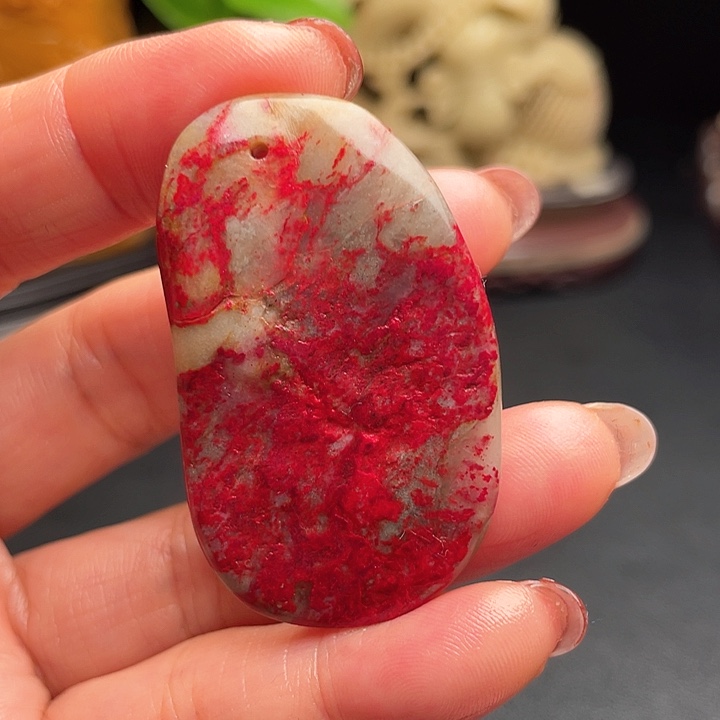 昌化鸡血石向*进鸡血石把件印章闲章挂件项链