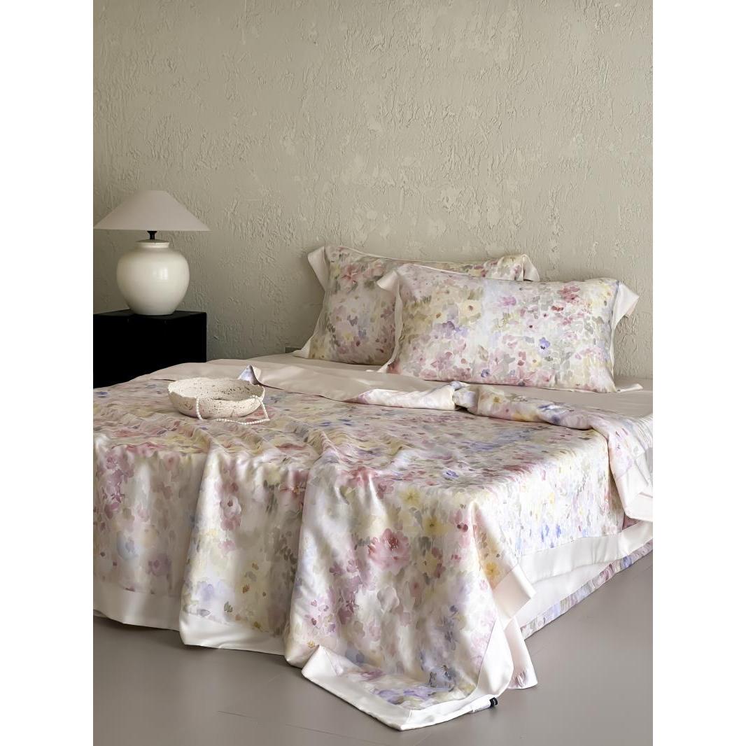 【晴美】兰精天丝数码印花夏被-云烟-微粉