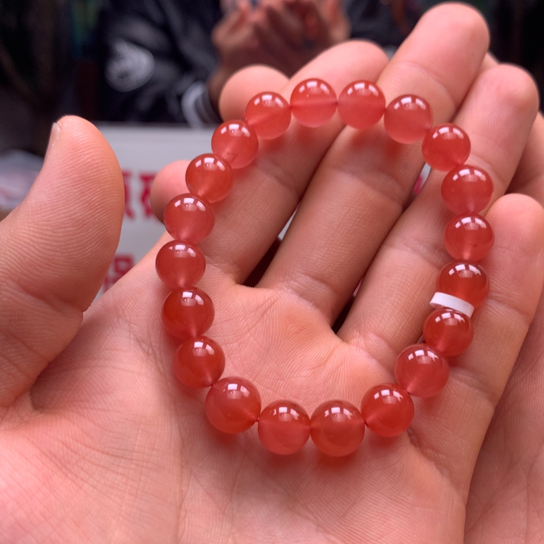 南红玛瑙小庄冰粉单圈9㎜未镶嵌250110-5