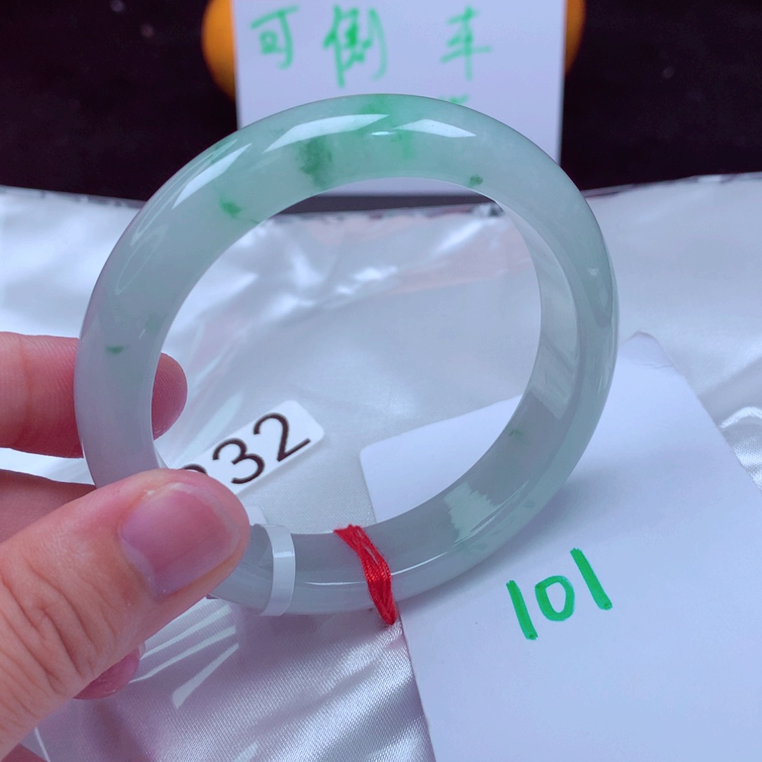 未镶嵌手镯翡翠缅甸天然A货翡翠手镯57.4
