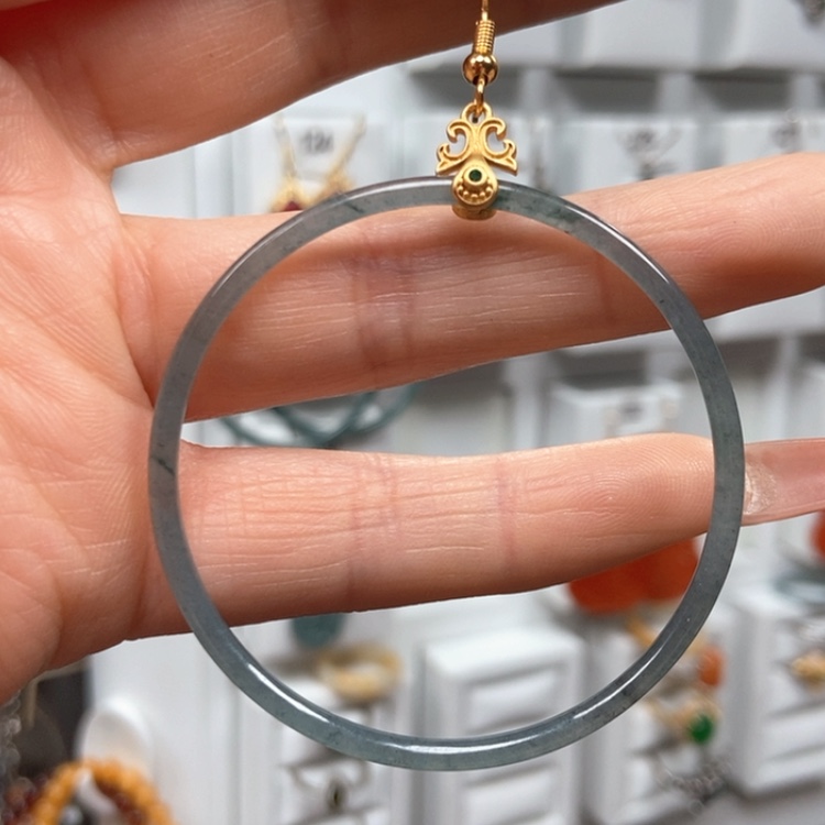 【闪购商品】翡翠耳饰银S925镀金镶嵌红*椒