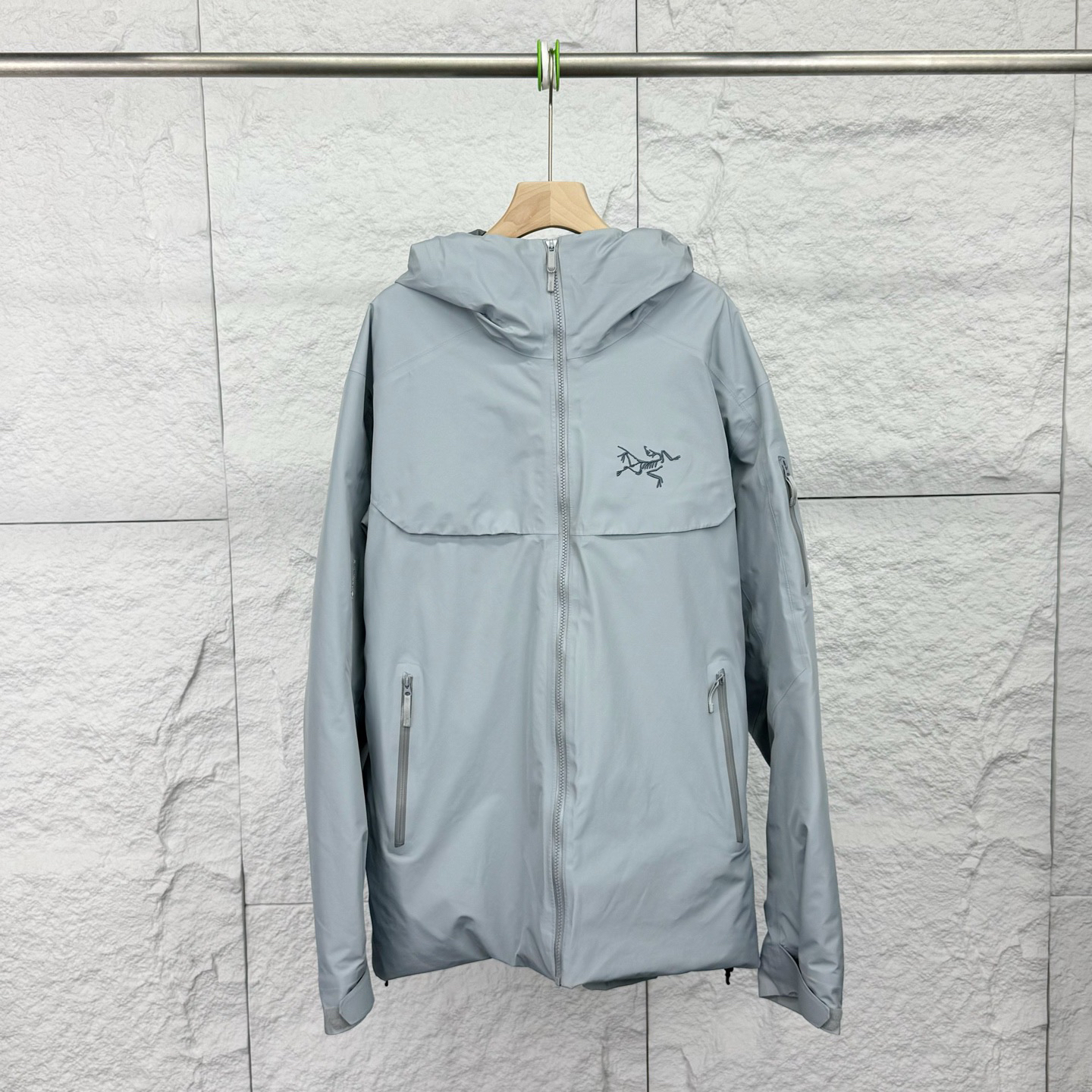 99新 ARC'TERYX/始祖鸟 XL码/蓝色防风连帽夹克外套/18051898