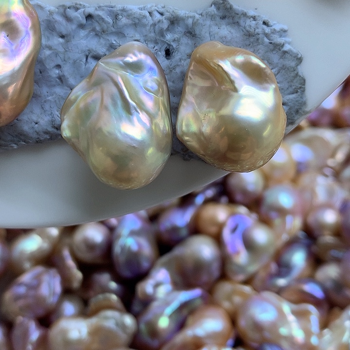 淡水珍珠耳饰银S925镶嵌玺*，