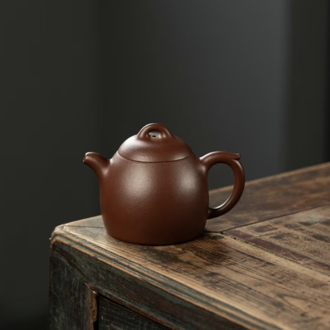 秦权-经典器型-紫泥纯手工160cc容量把权之典功夫茶具