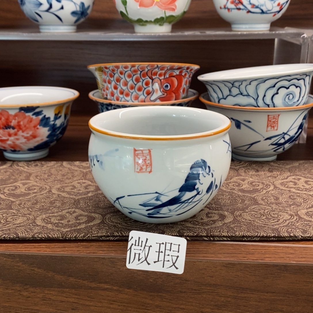 釉下手绘茶具微瑕手工绘制