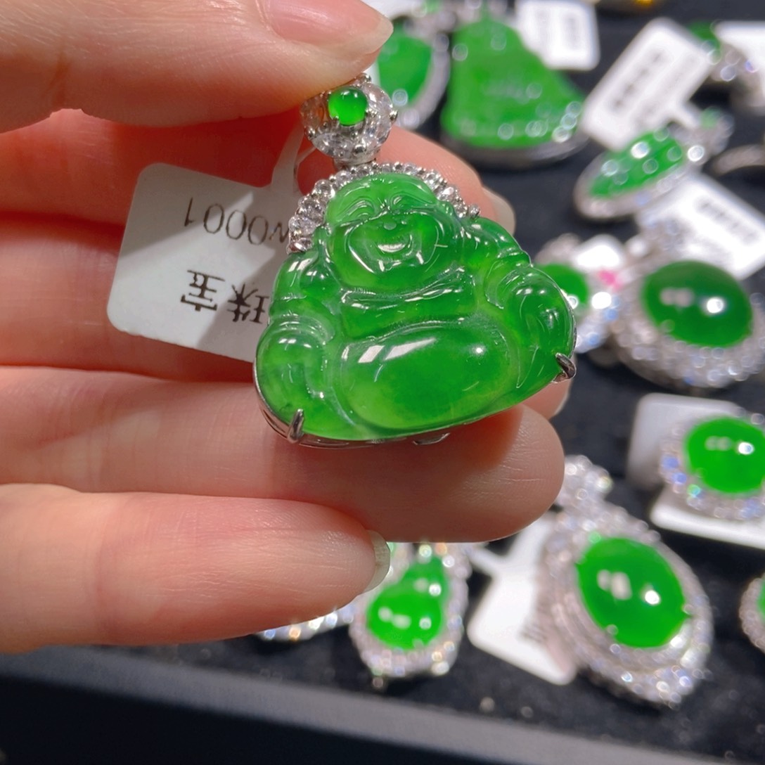 翡翠吊坠(不含链)银S925镶嵌