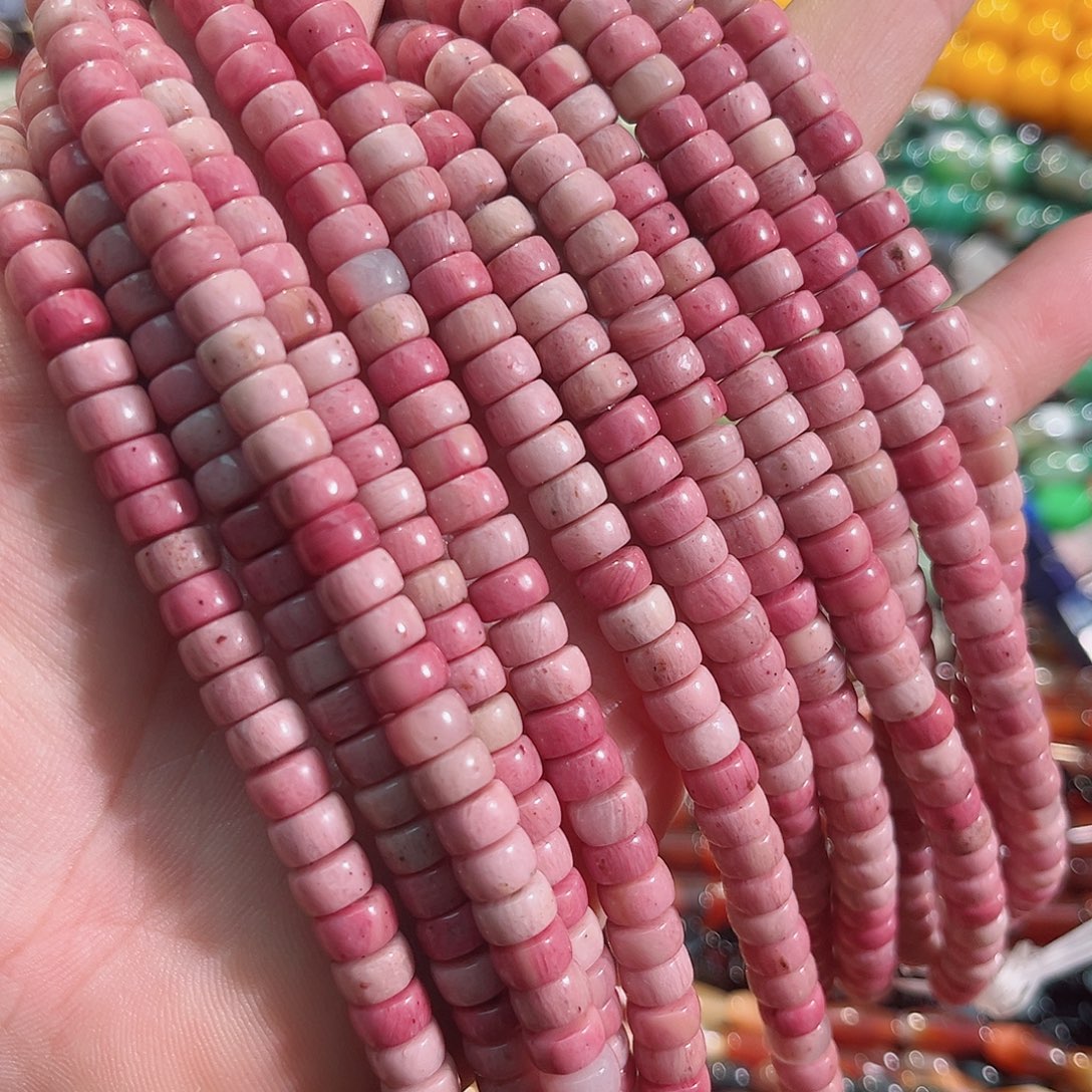 玛瑙/玉髓未镶嵌珠宝半成品红木纹剁珠一条7mm