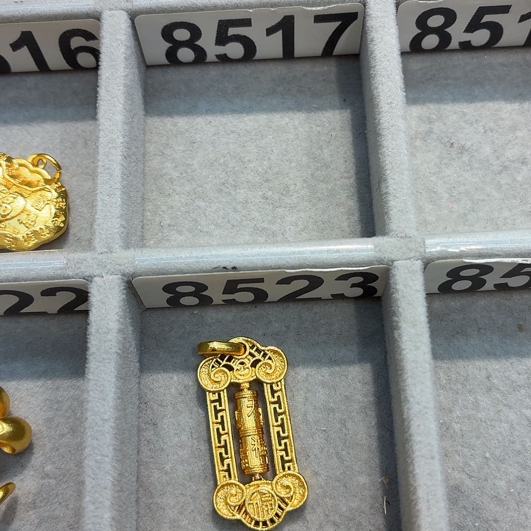 铜合金8523强保色发 1 个壹笔壹吊坠