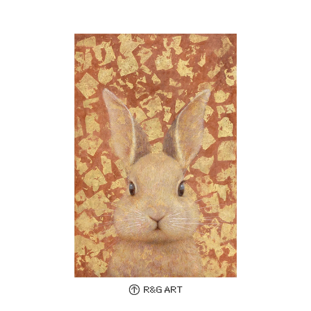 蹬红走绿 | 艺术家田树兴 兔子动物手工画限量版画绘画装裱收藏