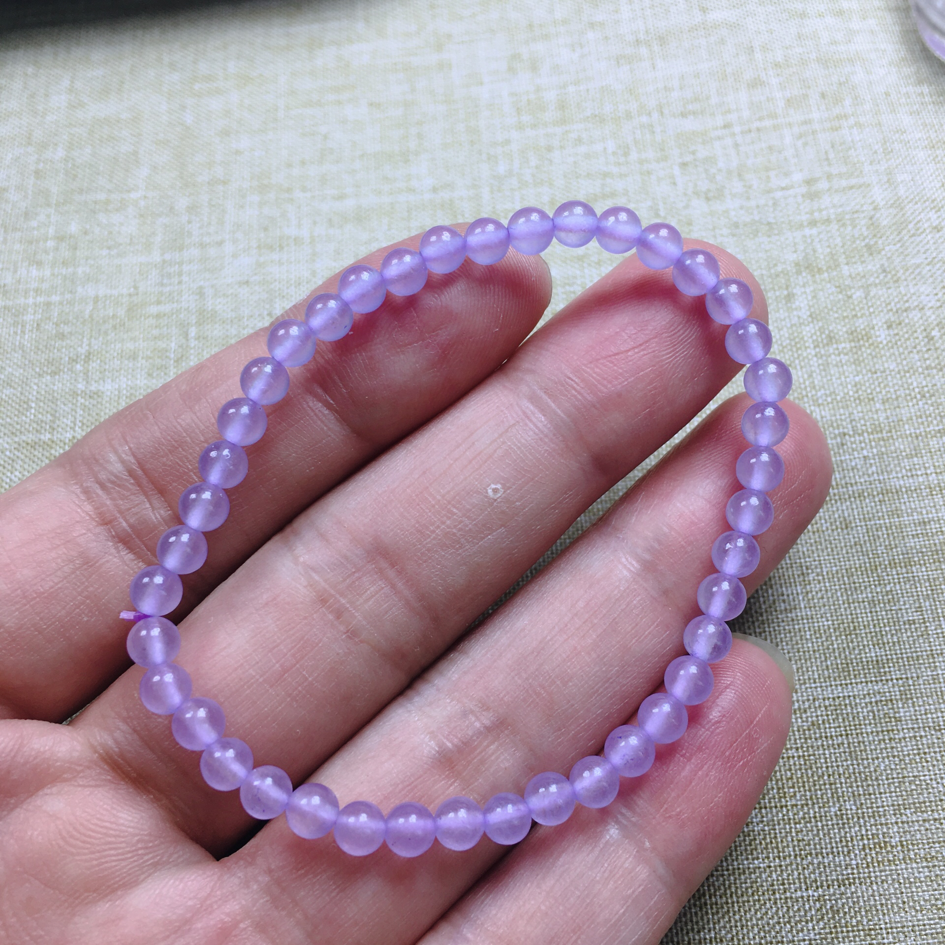 福利天然翡翠紫色卡4mm手串多样性发一串