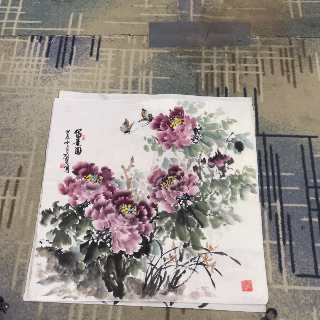 国画四尺三开作品花鸟11111