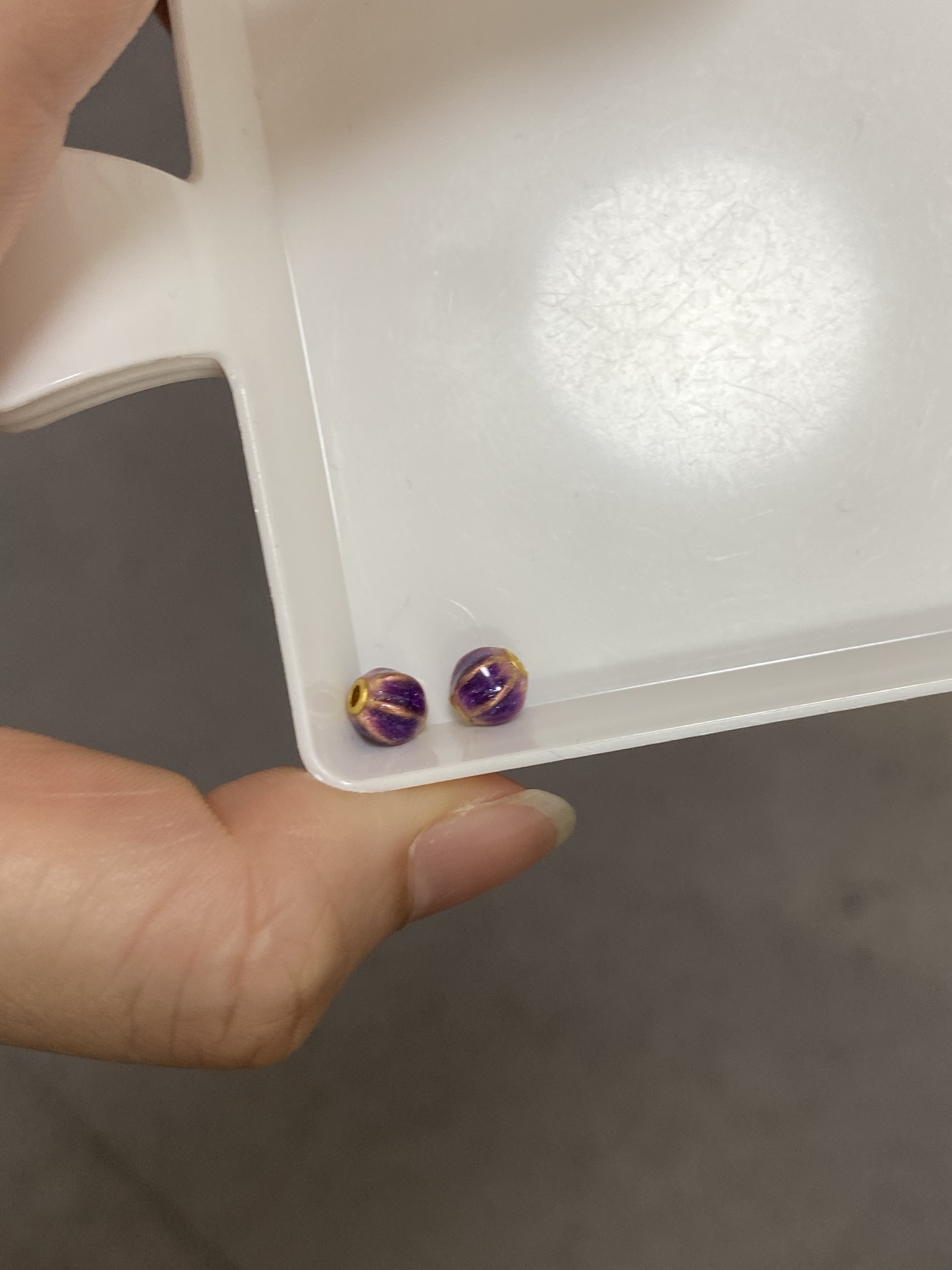 足金999烧蓝转运珠*2