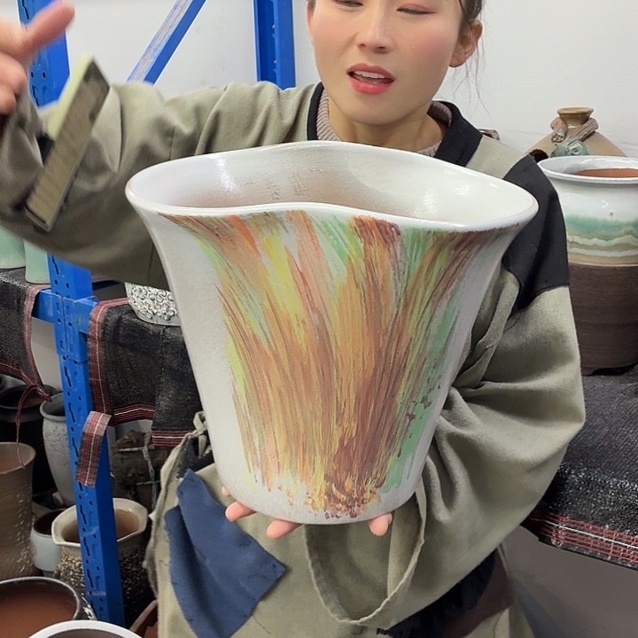 30×26×29 -粗陶花盆有孔-买买买