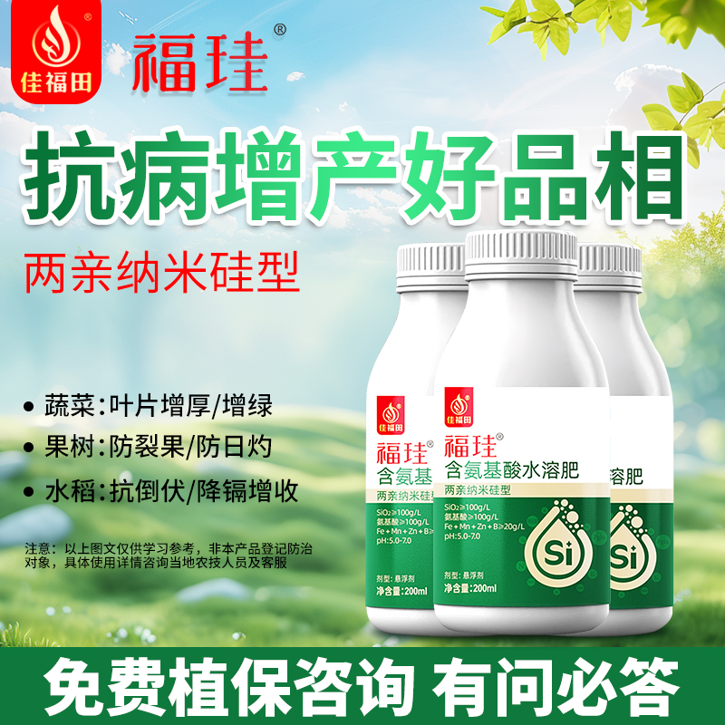 福珪两亲纳米硅肥氨基酸水溶肥水稻玉米果树蔬菜抗倒伏降镉可混配