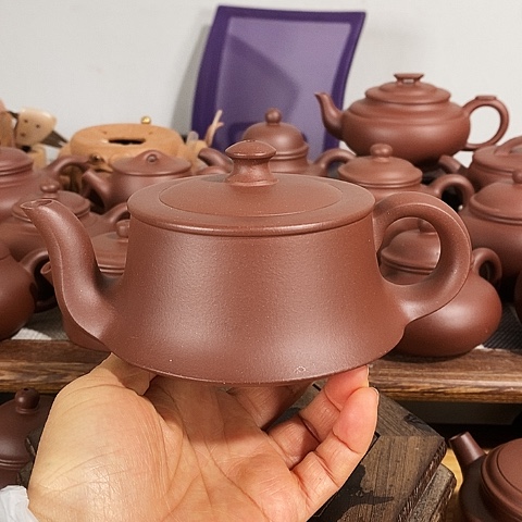 紫砂茶壶道**然宜兴紫砂壶原矿紫泥一帆风顺